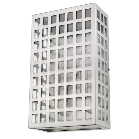 Estallar 13.25 x 8 x 4 in. Letzel 2-Light Satin Nickel ADA Wall Sconce ES3648306